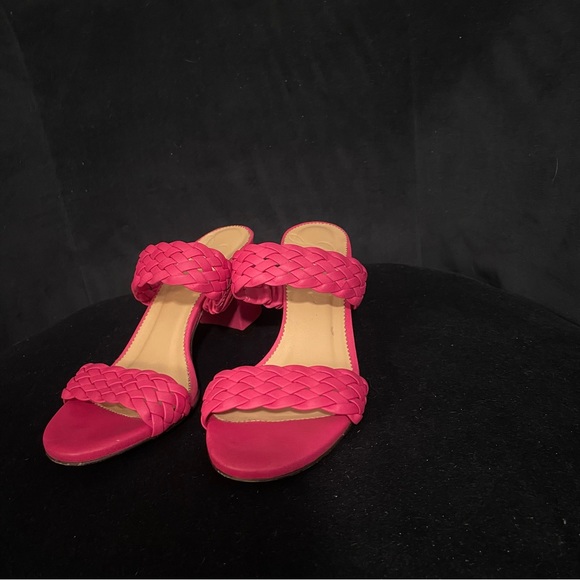 Pink J. Crew Lucie Braided Strap Heel Sandal, Size 7 - Picture 3 of 5
